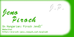 jeno piroch business card